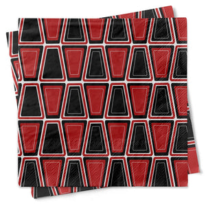 Black & Red Midcentury Print Cocktail Napkins