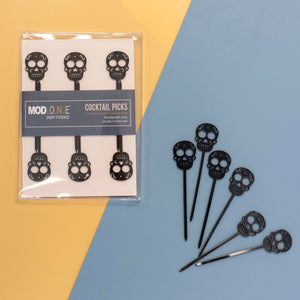 Black Candy Skull Cocktail Picks