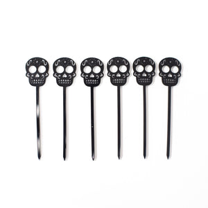 Black Candy Skull Cocktail Picks