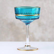 Load image into Gallery viewer, Blue Handmade Vintage Crystal Cocktail Coupe
