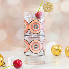 Load image into Gallery viewer, Pink Mid Century Circles Collins Highball Cocktail Glass
