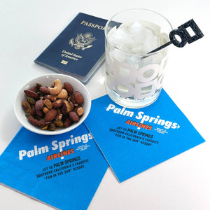 Blue Palm Springs Airlines Cocktail Napkins