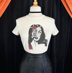 Dark Temptation Ladies Baby Tee Natural