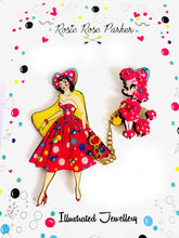 Load image into Gallery viewer, Betty Blue Eyes &amp; Lulu The Poodle Brooch
