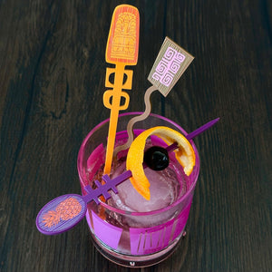 Tiki Cocktail Picks Orange/Purple