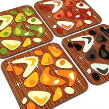 Load image into Gallery viewer, Inkabilly Atomic Boomerang Coaster Set

