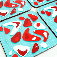 Load image into Gallery viewer, Inkabilly Atomic Boomerang Coaster Set
