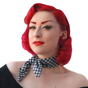 Inkabilly Gingham Bandana In Red, Black, Pink & Lt Blue