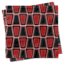Load image into Gallery viewer, Black &amp; Red Retro Blocks Cocktail Napkins
