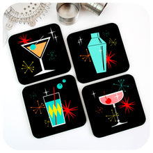 Load image into Gallery viewer, Set of 4 Inkabilly Cosmic Cocktail Coasters
