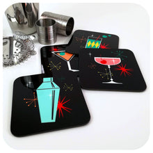 Load image into Gallery viewer, Set of 4 Inkabilly Cosmic Cocktail Coasters
