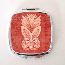 Load image into Gallery viewer, Inkabilly Tiki Compact Mirror Red, Green, Brown &amp; Blue
