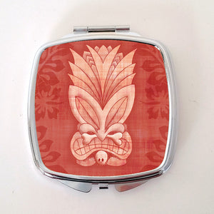 Inkabilly Tiki Compact Mirror Red, Green, Brown & Blue