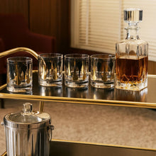 Load image into Gallery viewer, Black &amp; Gold Mid Century Old Fashioned Rocks Cocktail Glass
