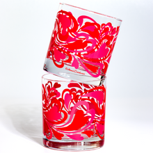 Load image into Gallery viewer, Atomic Drinkware Groovy Pink Hearts Old Fashioned Rocks Cocktail Glass
