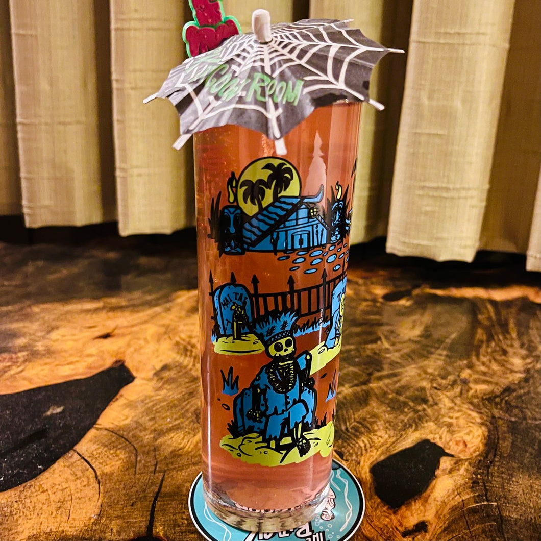 Last Call! Zombie Tiki Collins Cocktail Glass