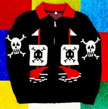 Load image into Gallery viewer, Astro Bettie 1950s Cowichan Pirate &amp; Skulls Zipper
