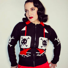 Load image into Gallery viewer, Astro Bettie 1950s Cowichan Pirate &amp; Skulls Zipper
