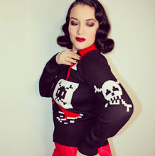 Load image into Gallery viewer, Astro Bettie 1950s Cowichan Pirate &amp; Skulls Zipper
