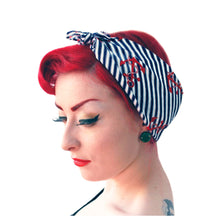 Load image into Gallery viewer, Inkabilly Anchors &amp; Stripes Bandana
