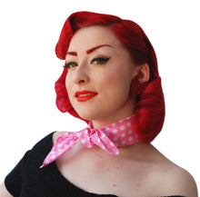 Load image into Gallery viewer, Inkabilly Polkadot Bandana In Red, Black, Pink &amp; Lt Blue

