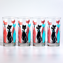 Load image into Gallery viewer, Atomic Drinkware &amp; Scooter Purrrfectly Pink Sexton Cats Collins Highball Cocktail Glass
