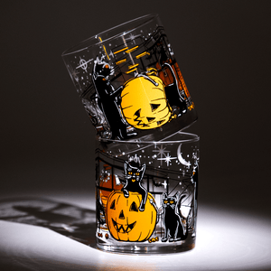 Atomic Drinkware Pumpkin Prowlers Old Fashioned Rocks Cocktail Glass