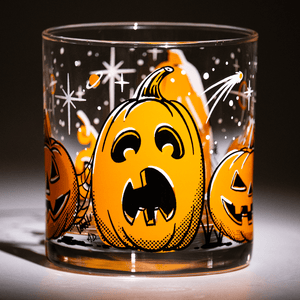 Atomic Drinkware Five Little Pumpkins Old Fashioned Rocks Cocktail Glass