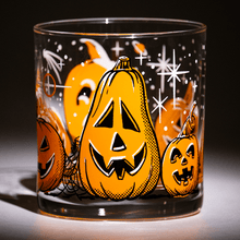 Load image into Gallery viewer, Atomic Drinkware Five Little Pumpkins Old Fashioned Rocks Cocktail Glass
