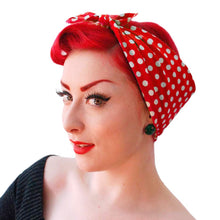 Load image into Gallery viewer, Inkabilly Polkadot Bandana In Red, Black, Pink &amp; Lt Blue
