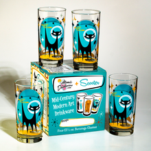 Load image into Gallery viewer, Atomic Drinkware &amp; Scooter Atomic Space Cat Collins Highball Cocktail Glass
