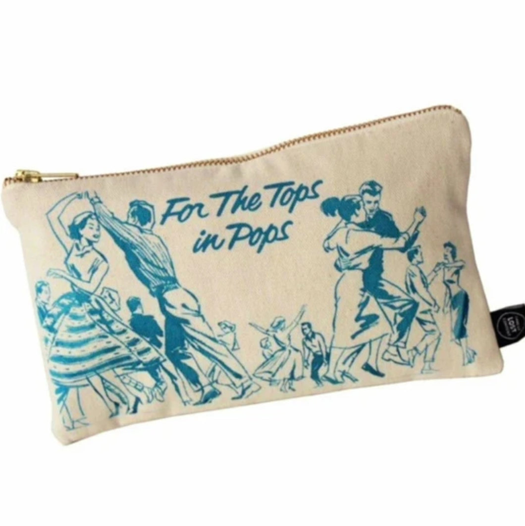 Tops In Pops Blue Makeup Pouch