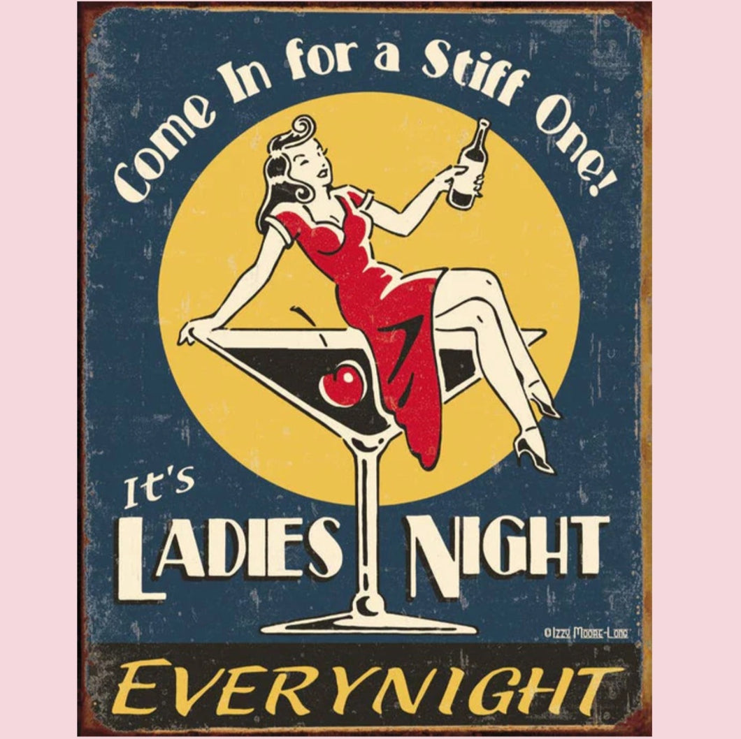 Ladies Night Large Metal Sign