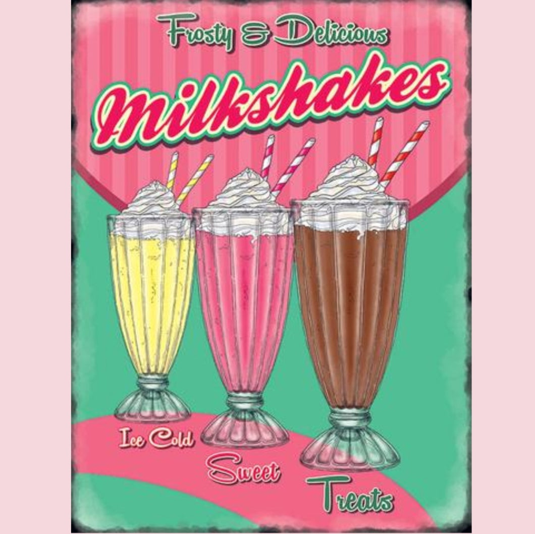 Milkshakes Large  Metal Sign