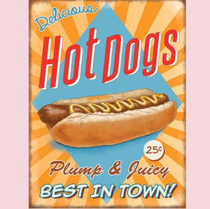 Hot Dogs Large Metal Sign