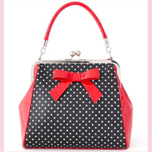 Load image into Gallery viewer, Banned Polka Starr 1950s Retro Handbag Black &amp; Red
