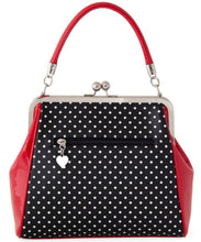 Load image into Gallery viewer, Banned Polka Starr 1950s Retro Handbag Black &amp; Red
