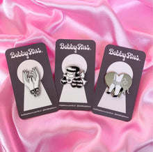 Load image into Gallery viewer, Bobby Pins Co Blindfold Babe Enamel Pin
