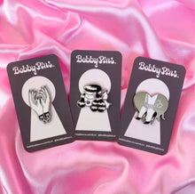 Load image into Gallery viewer, Bobby Pins Co Tied Feet Enamel Pin
