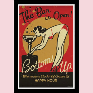 The Bar is Open Bottoms Up 31x46 Unframed Art Print