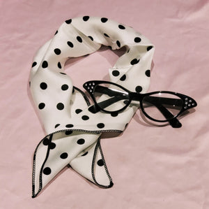 White Neckerchief With Black Polkadots