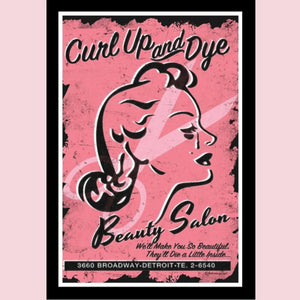 Curl Up & Dye Beauty Salon 31x46 Unframed Art Print