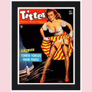 Titter Pin Up Magazine Cover 30x40 Unframed Art Print