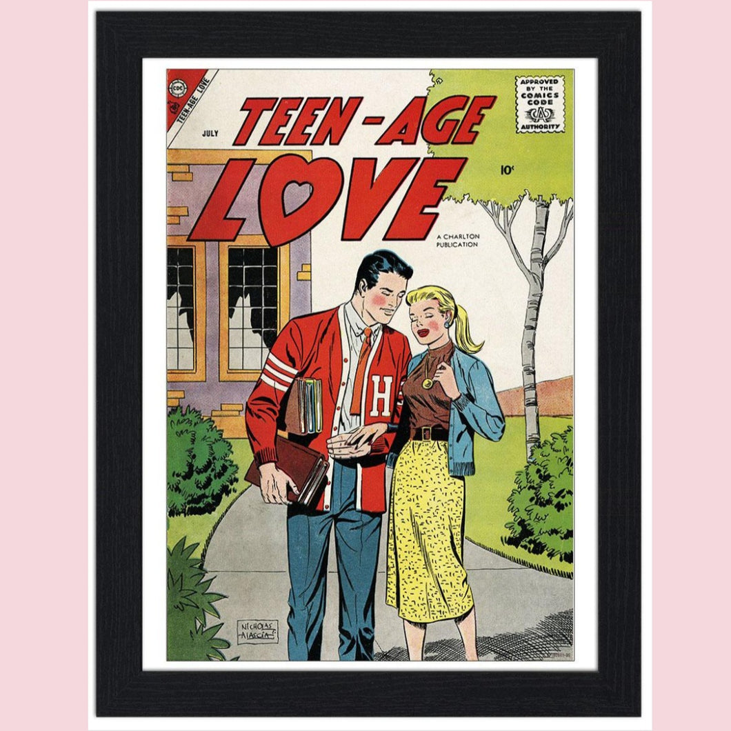 Teen-Age Love Comic Cover 30x40 Unframed Art Print