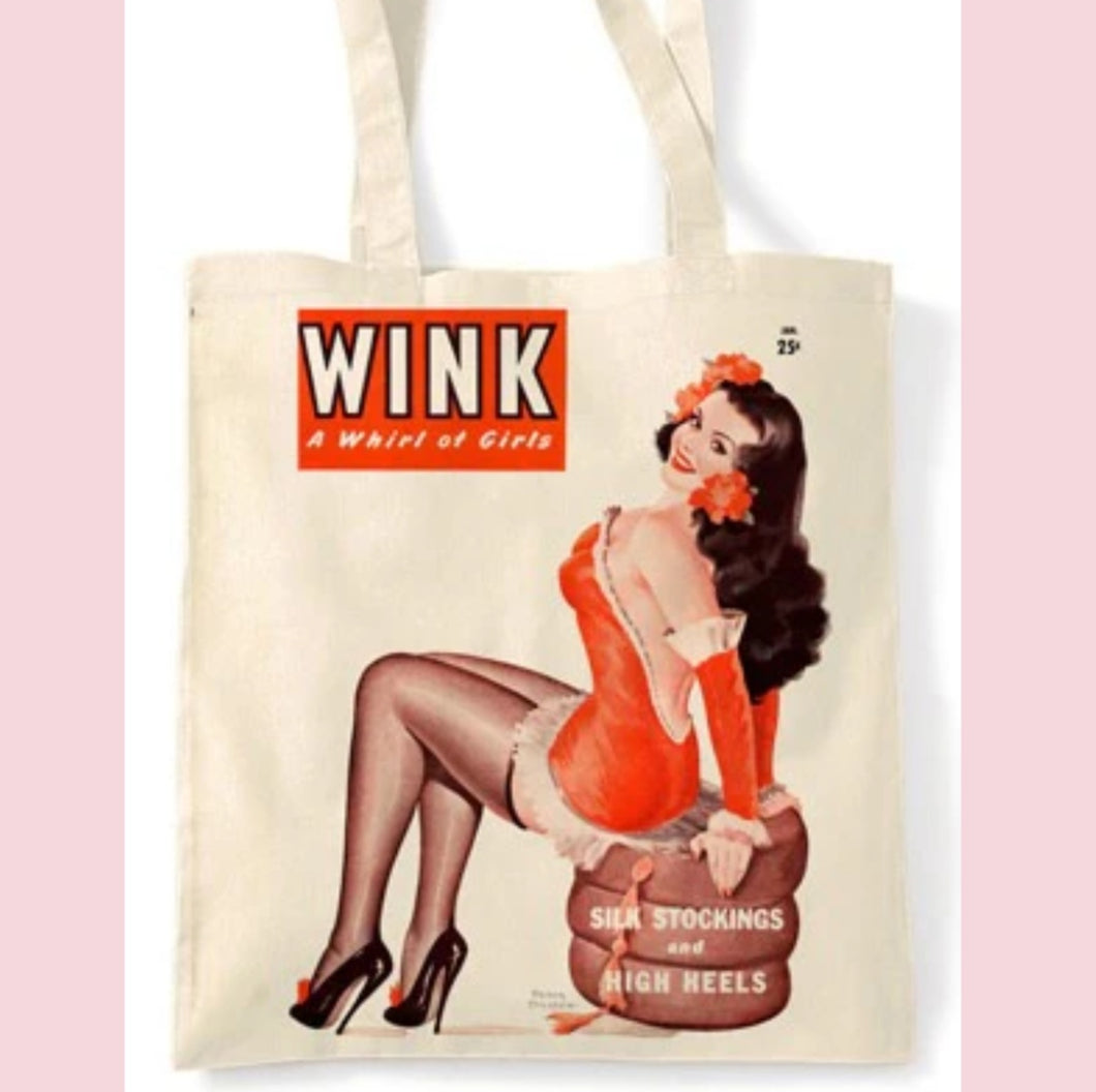 Wink Pin Up Tote Bag