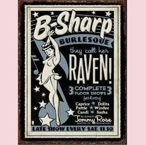 B-Sharp Burlesque Large 3D Vintage Metal Sign