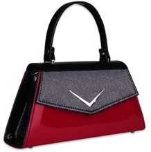 Load image into Gallery viewer, Liquorbrand Chevron Handbag Red &amp; Black
