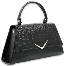 Load image into Gallery viewer, Liquorbrand Rumbler Handbag Black Croc
