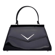 Load image into Gallery viewer, Liquorbrand Chevron Handbag Black Shine
