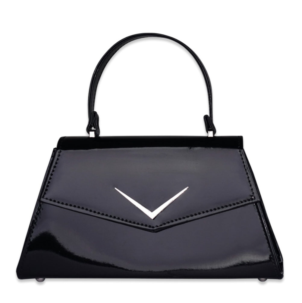 Liquorbrand Chevron Handbag Black Shine